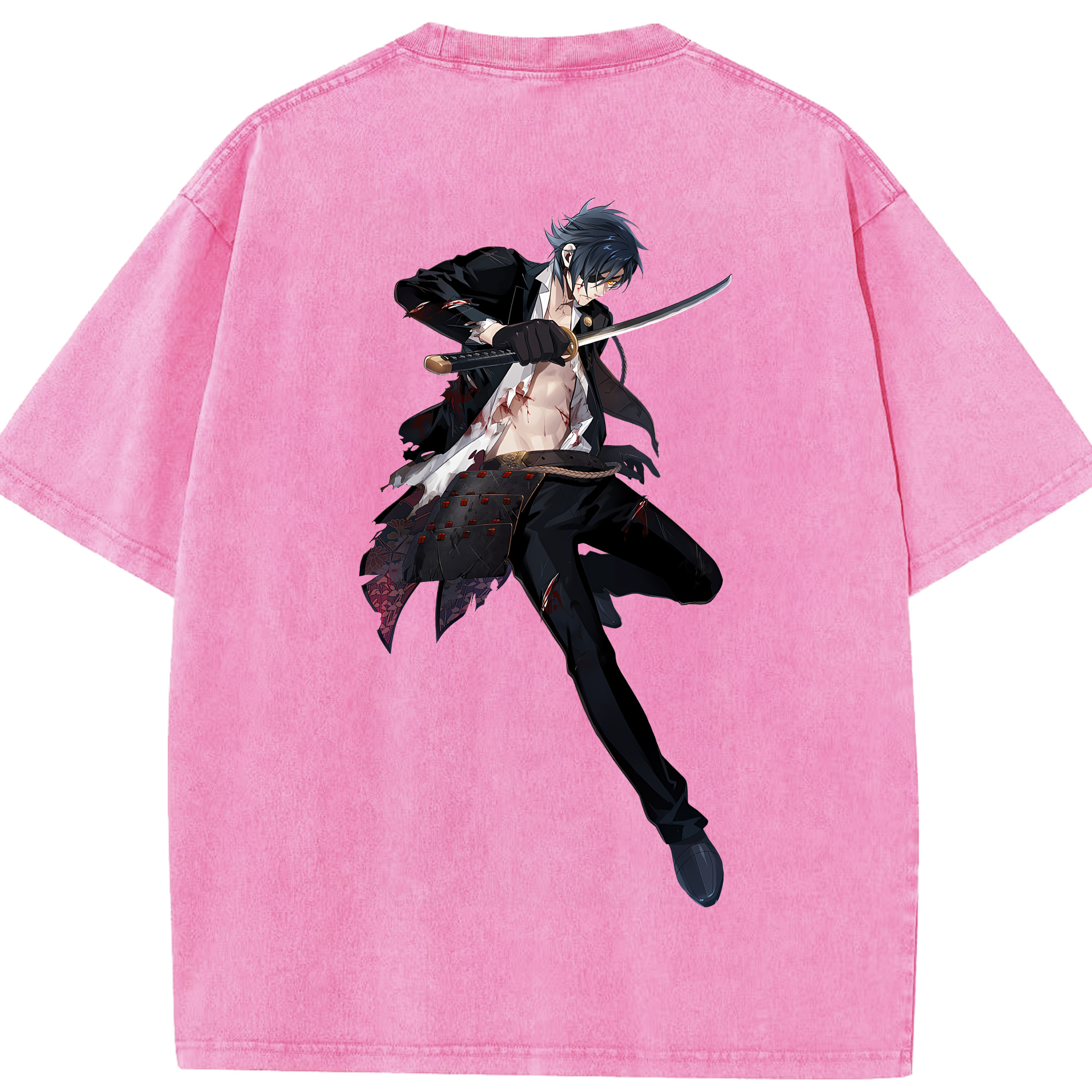 （画像用） 刀剣乱舞 Touken Ranbu 綿100% ヴィンテージ風 半袖Tシャツ（背面プリント）